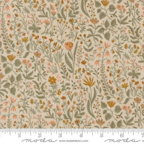 Moda, Rainier, Mountain Meadow, Mochi Linen, Eggshell