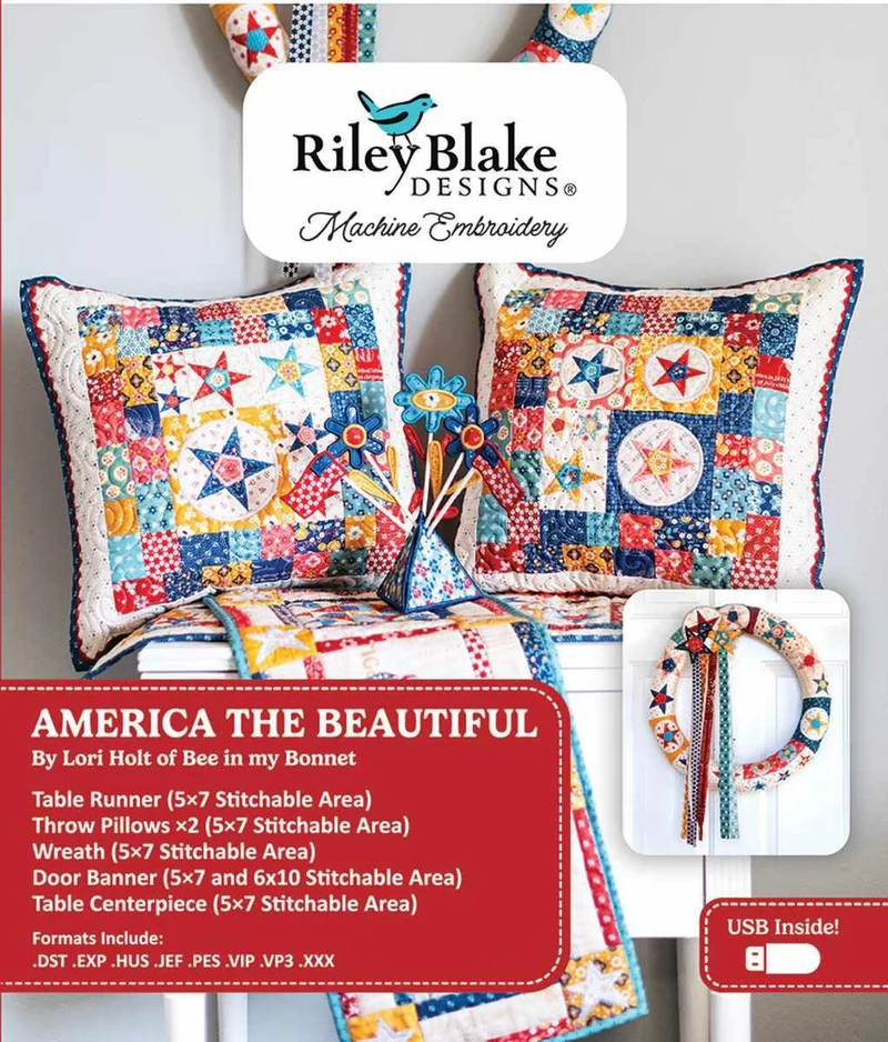 Lori Holt, Americana, Machine Embroidery USB