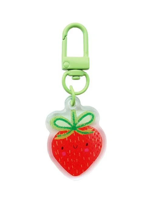Zipper Glitter Charm, Strawberry