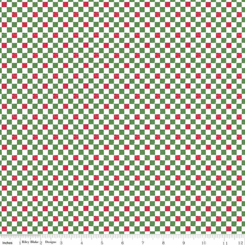 Riley Blake, Check Please!, 1/4in Checks, Christmas
