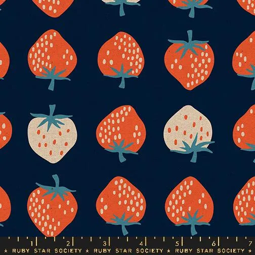 Moda, Ruby Star, Strawberry, Canvas, Navy