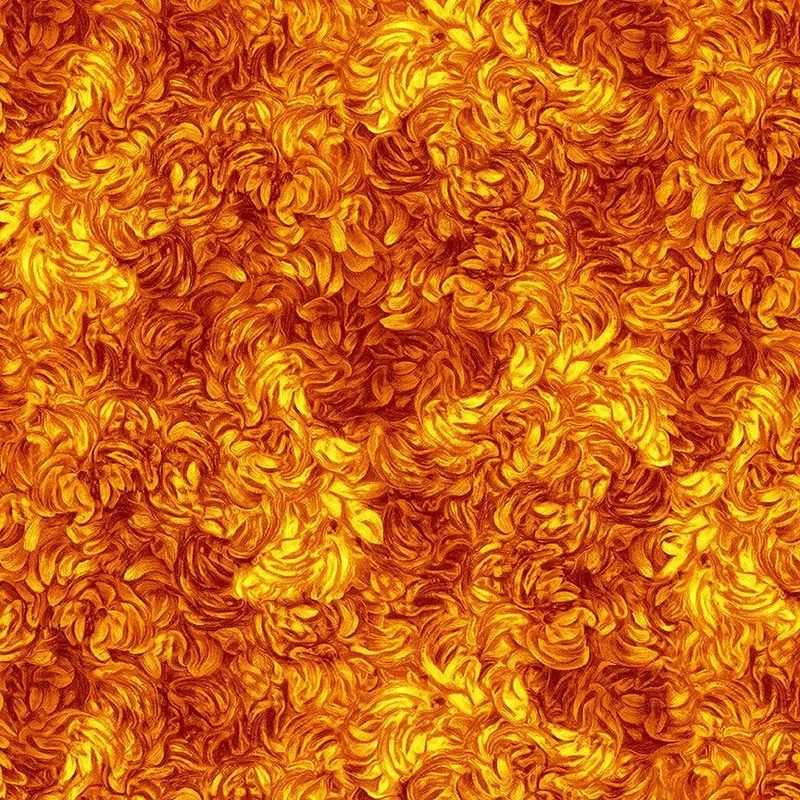 Timeless Treasures, Sunflower Symphony, Texture, Orange