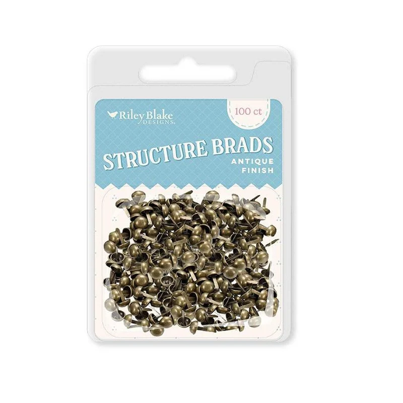 Riley Blake Designs Structure Brads, 100pc , antique bronze