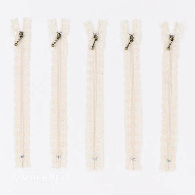 Lace Zippers Buttermilk Pack of 5