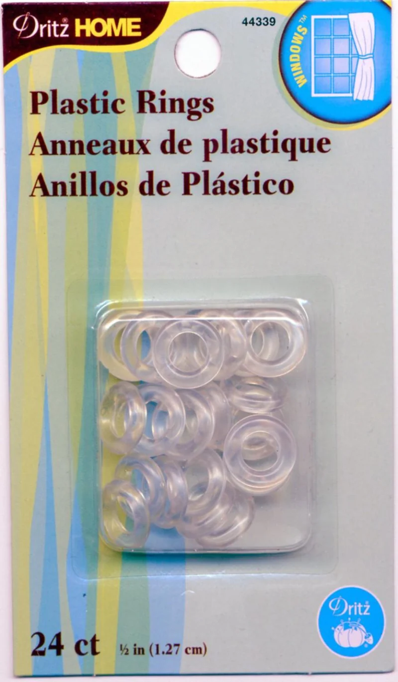 Clear Plastic Rings 1/2" 24ct