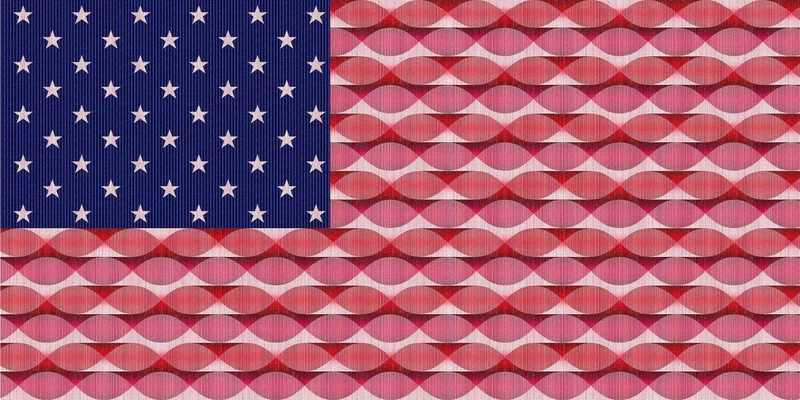 Henry Glass, Patriotic Pop Pearlescent, Flag Panel 24" X 42"