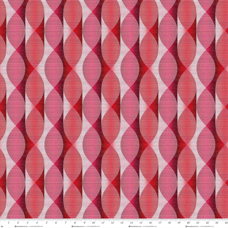 Henry Glass, Patriotic Pop Pearlescent, Streaming Stripes, Red