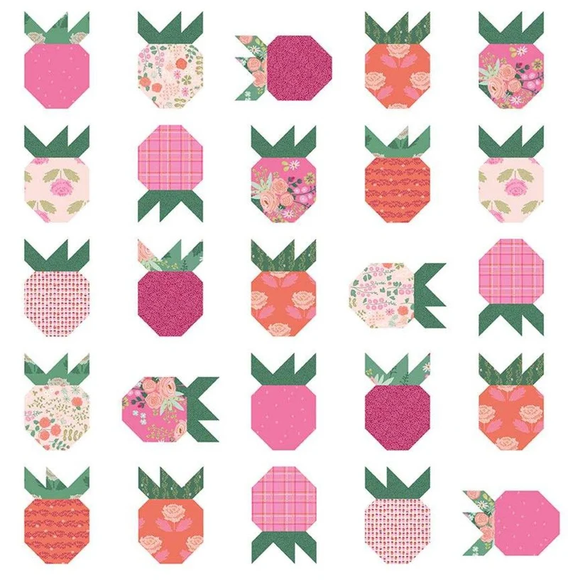 Citrus & Mint Design, Strawberry Fields Quilt Pattern