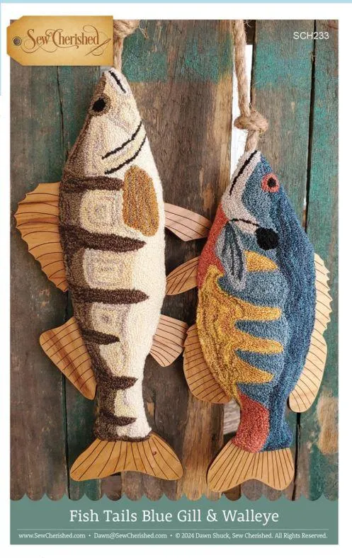 Fish Tails Blue Gill & Walleye Punchneedle Pattern