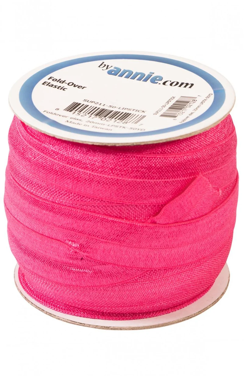Fold-Over Elastic by the yard, Lipstick
