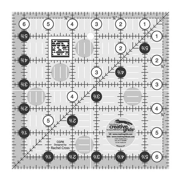 Creative Grids 6.5" Square Quilt Ruler CGR6
