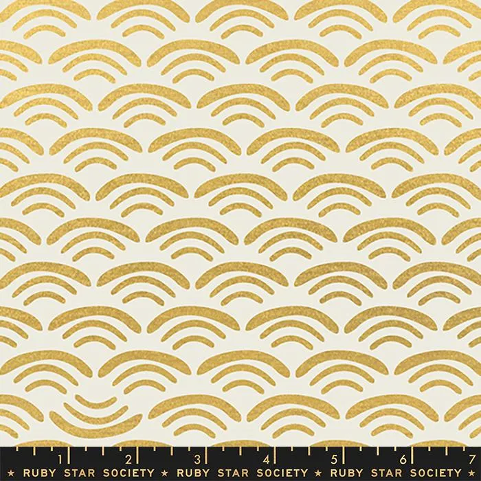 Koi Pond, Gold, Metallic, Linen Blend, RS1043-11LM