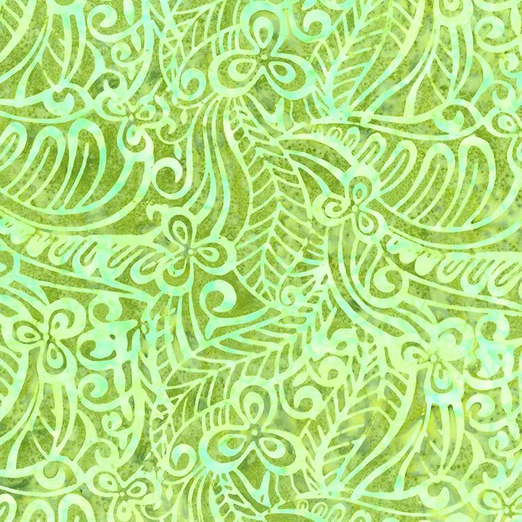 Paradise Bay Batiks, Coral Reef, Avocado