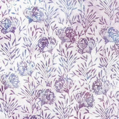 English Lavender Batiks, Flower with Leaves, Pink Tea Rose