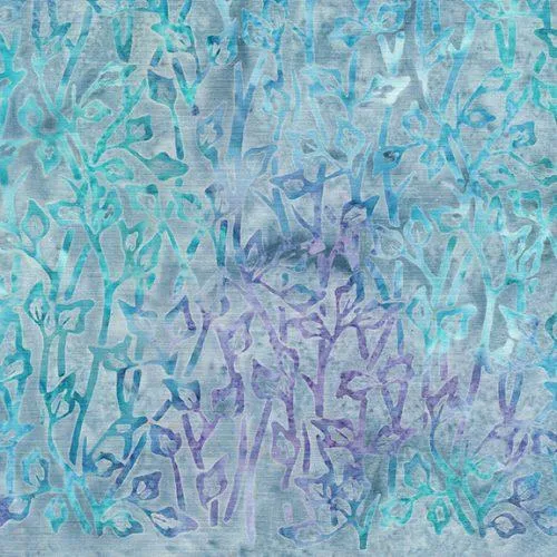 English Lavender Batiks, Cilantro, Blue Shark