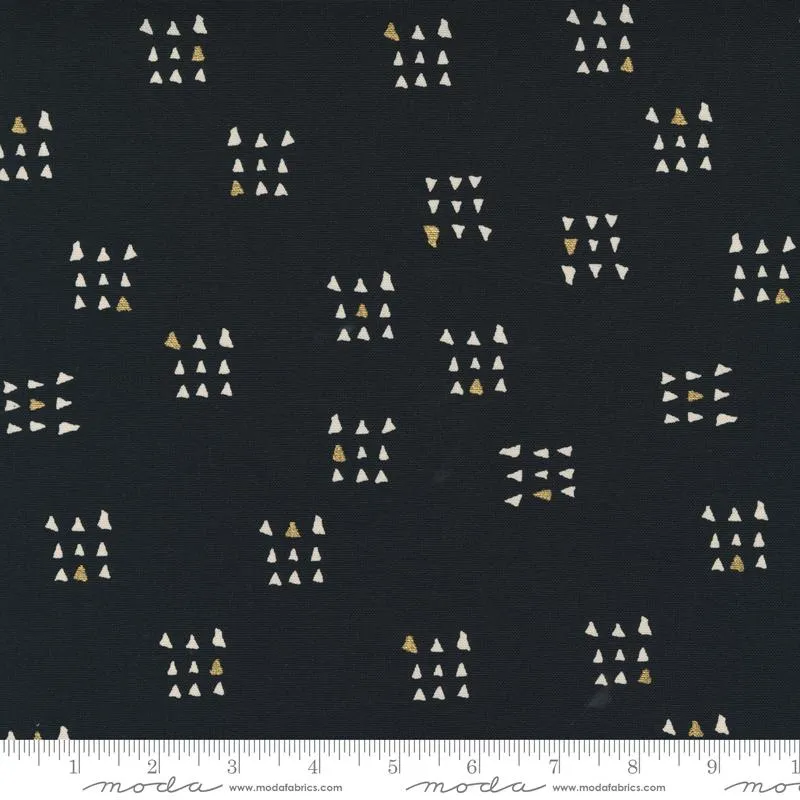 Moda Fabrics, Sew Happy Canvas - Moda Metallic - Black