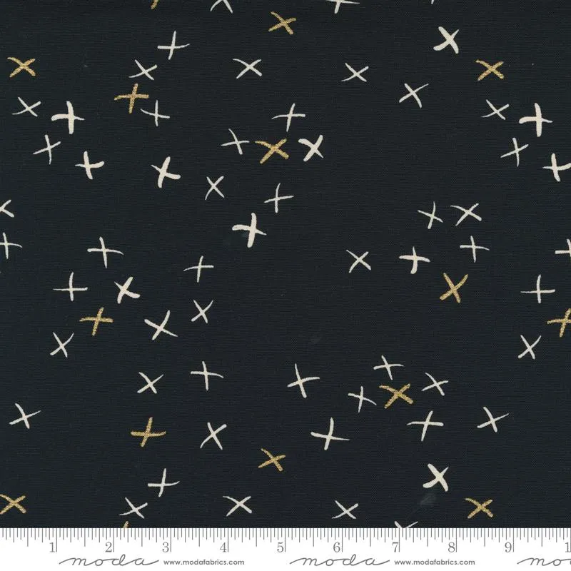 Moda Fabrics, Sew Happy Canvas - Moda Metallic - Black