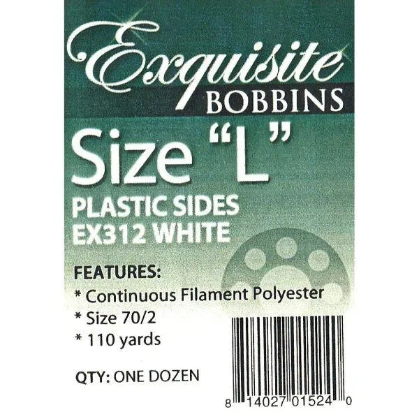 Exquistie by Dime Plastic Sided Prewound Bobbins - White