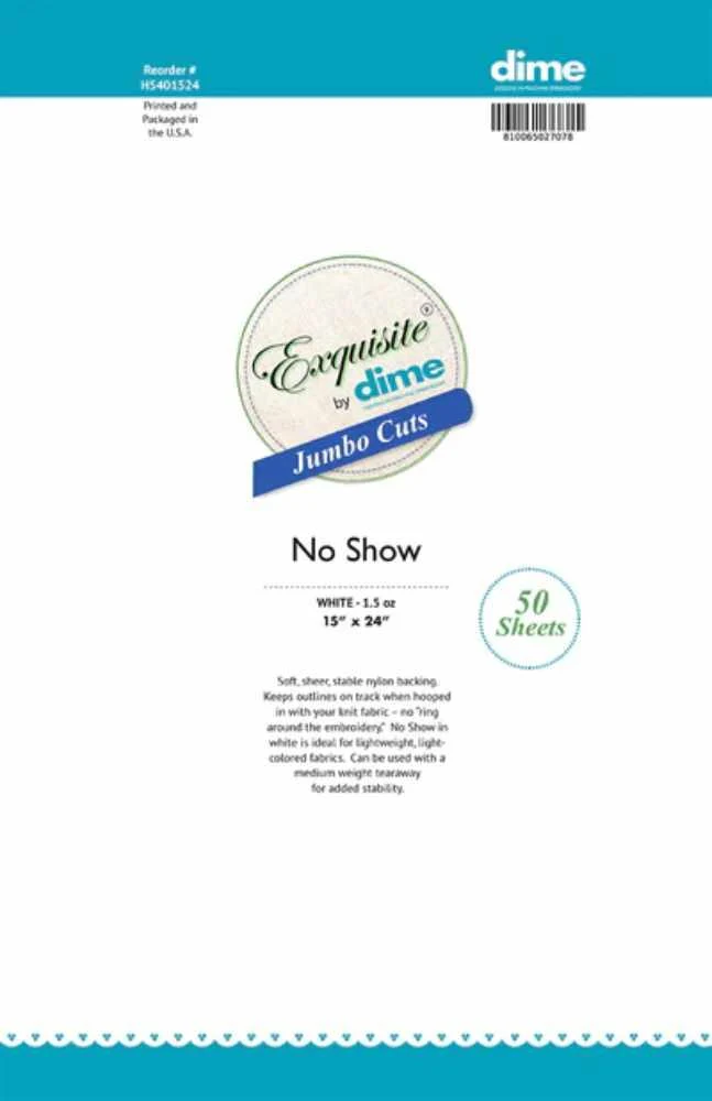 Jumbo Cuts - No Show, White 15X24-50 sheets